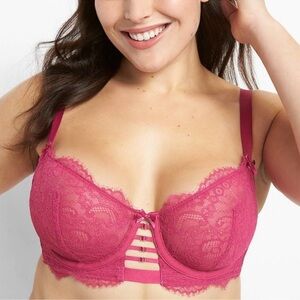 Cacique Hot Pink Unlined Balconette Bra